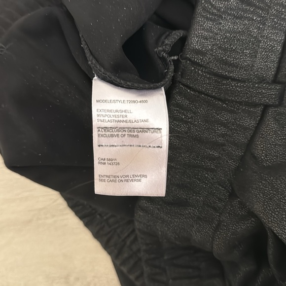 Tribal Black Leather Like Jogger Pants - Sz Large - Picture 7 of 7